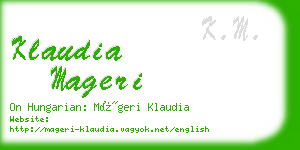 klaudia mageri business card